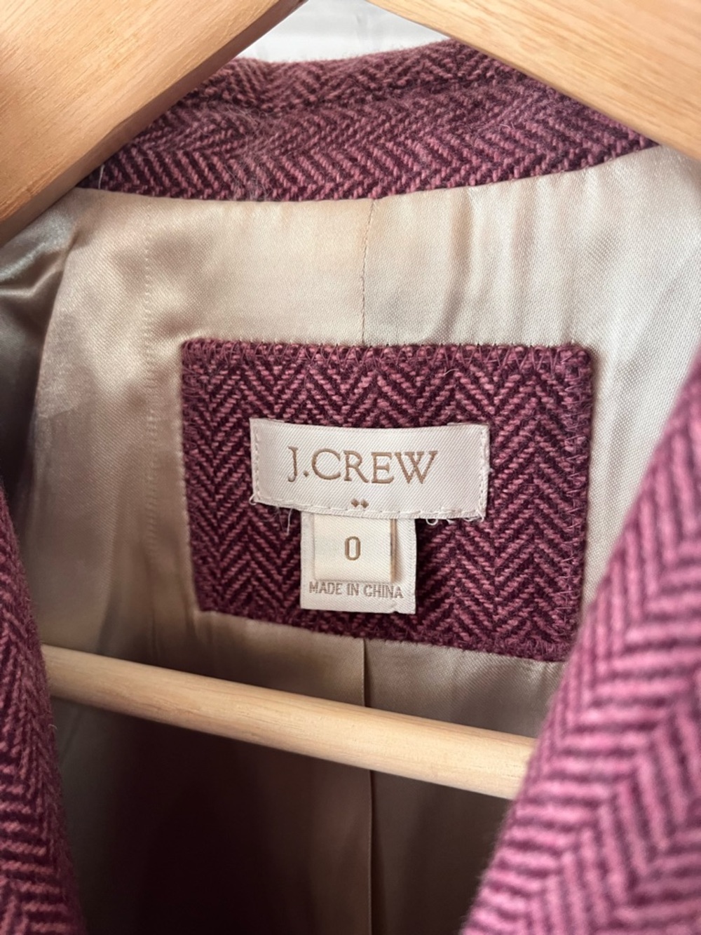 J. Crew Factory Women's Raspberry Herringbone Tailored Blazer - Picture 4 of 4